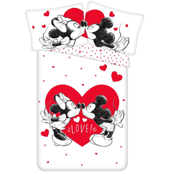 Minnie és Mickey egér "love" 2 részes Disney pamut-vászon gyerek ágyneműhuzat