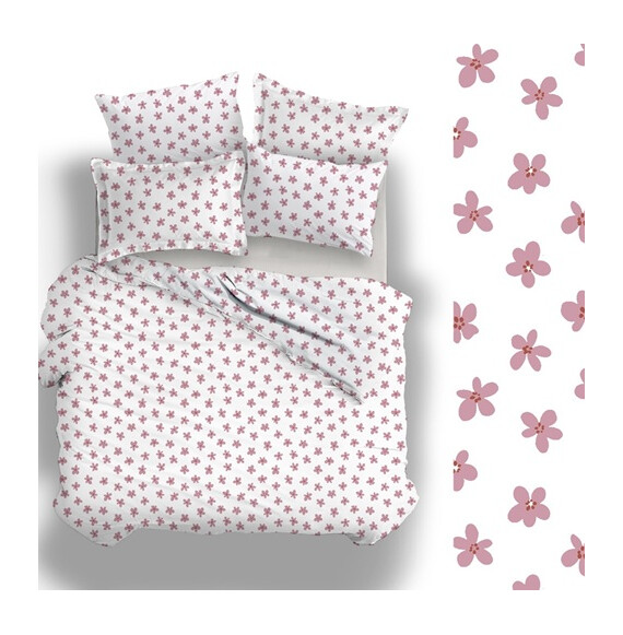 Naturtex Blossom 3 reszes pamut-szaten agyneműhuzat