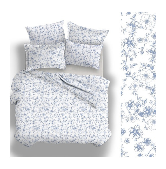 Naturtex Poppy 3 reszes pamut-szaten agynemuhuzat